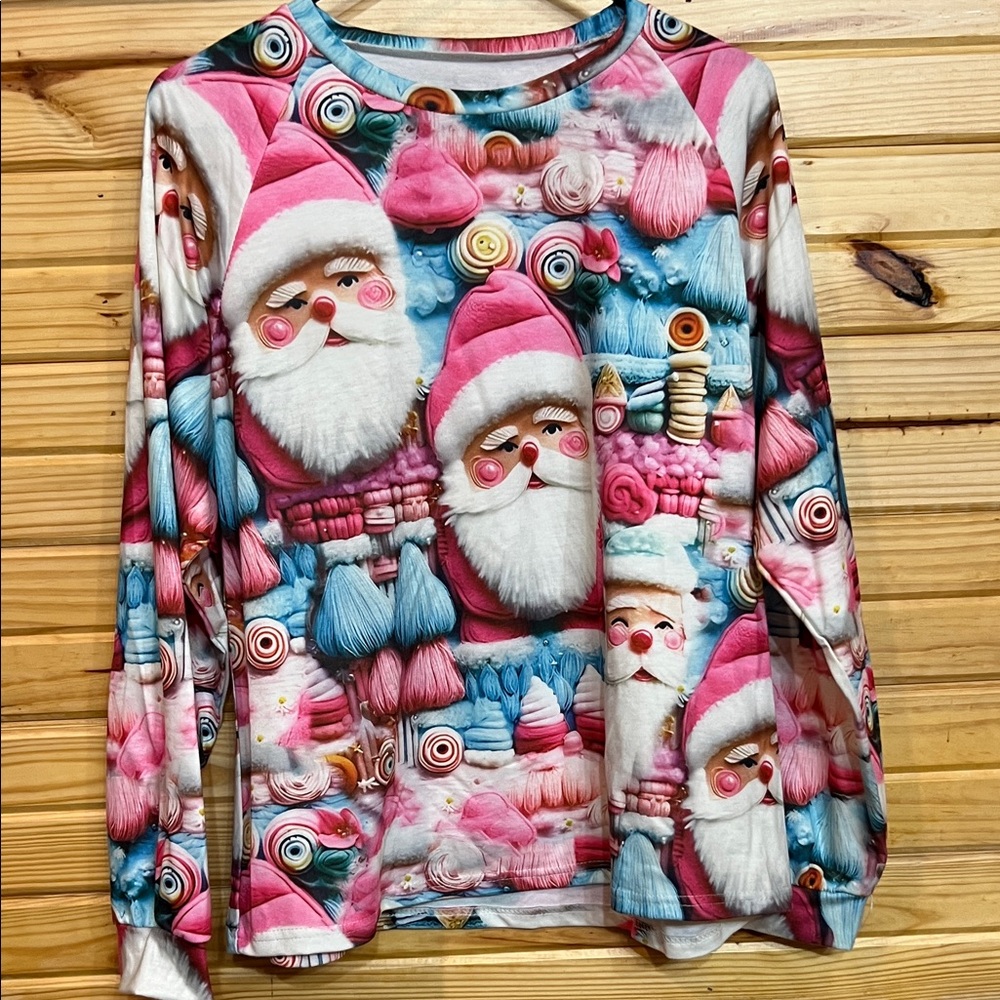 Colorful Santa Claus Long Sleeve Shirt